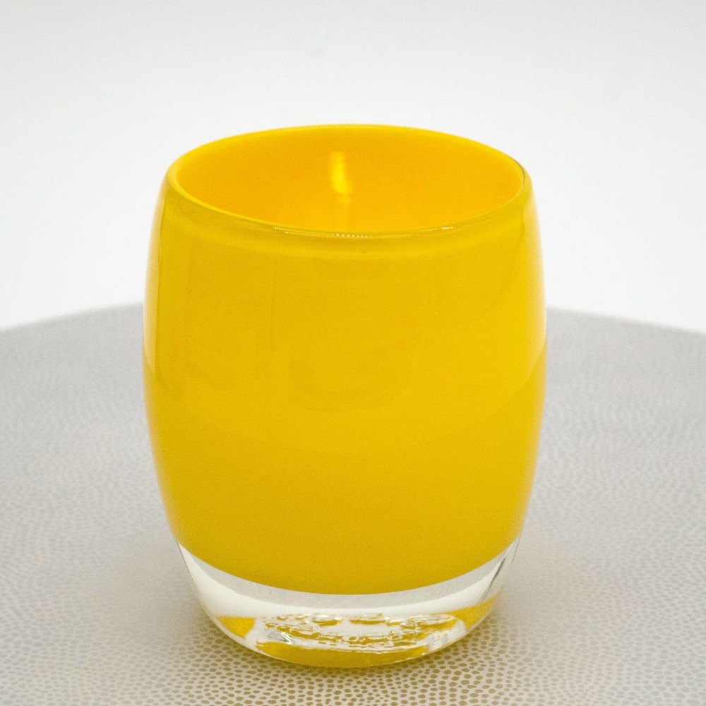 glassybaby Retired Sunshine yellow pre-triskelion handblown candle votive